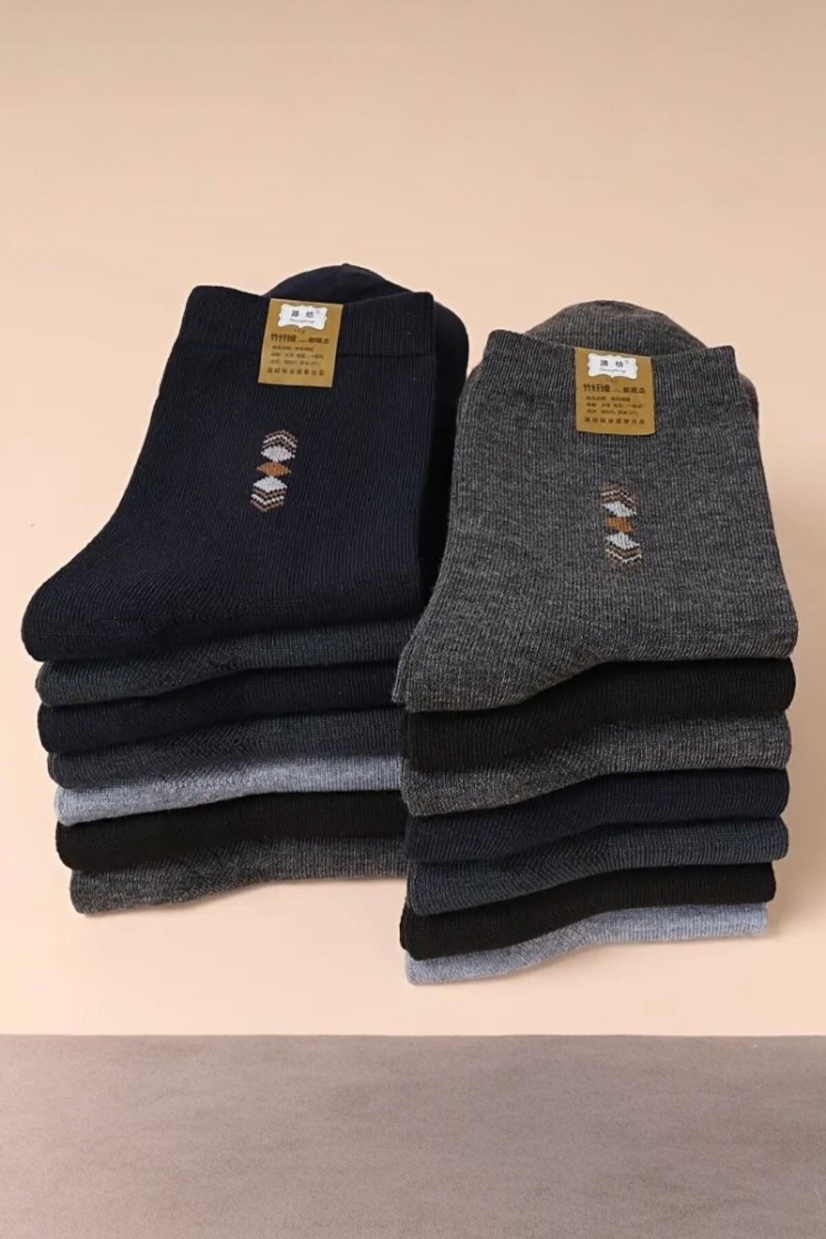 Erkek 10 Çift Günlük Sıkmayan Boğazlı Terletmez Çorap Çok Renkli