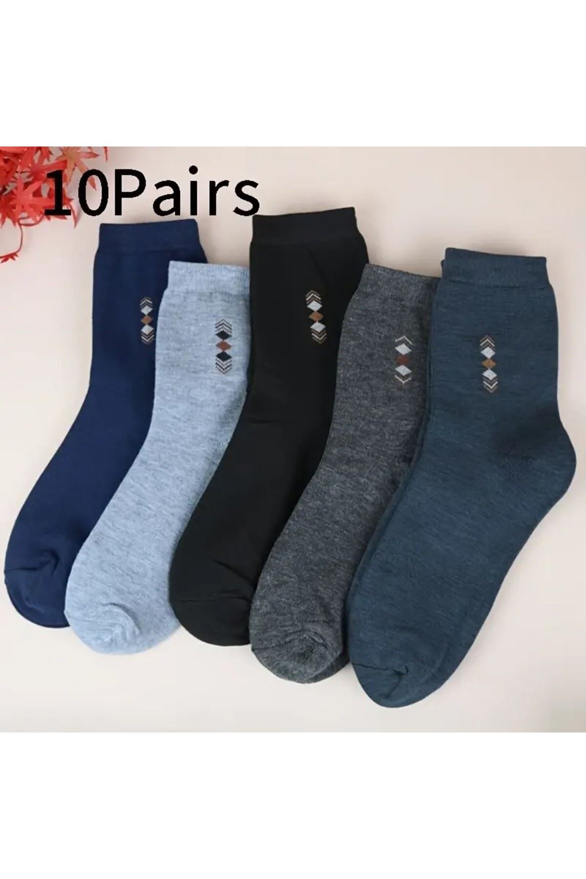 Erkek 10 Çift Günlük Sıkmayan Boğazlı Terletmez Çorap Çok Renkli