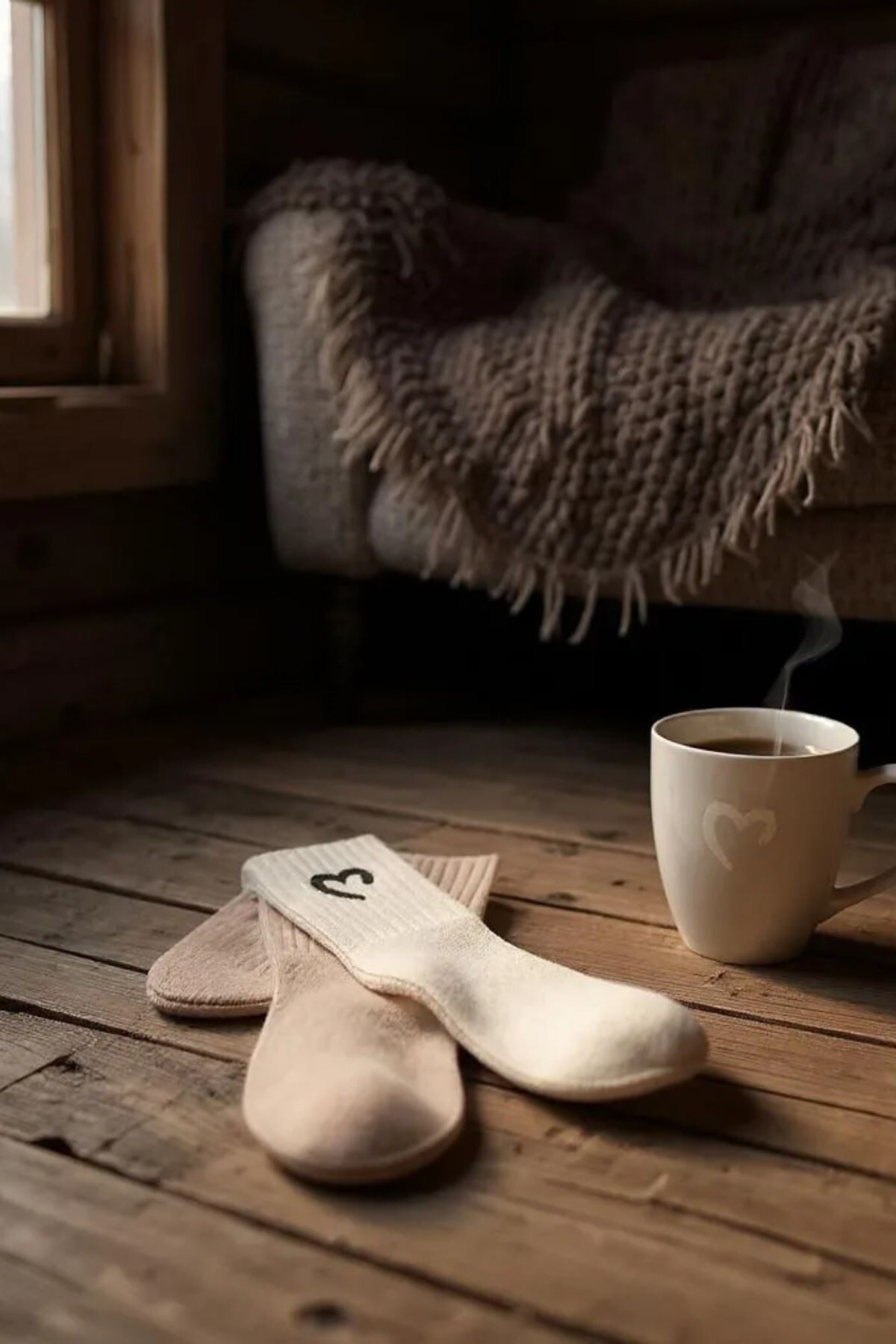 Kadın 5 Çift Premium Yüksek Pamuklu Yeni Kalp Desenli Casual Çorap Çok Renkli