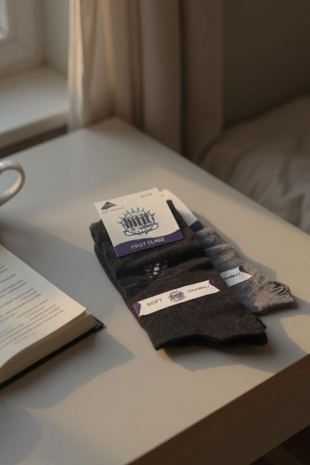 Erkek 12 Çift Günlük Sıkmayan Boğazlı Pamuklu Desenli Uzun Çorap