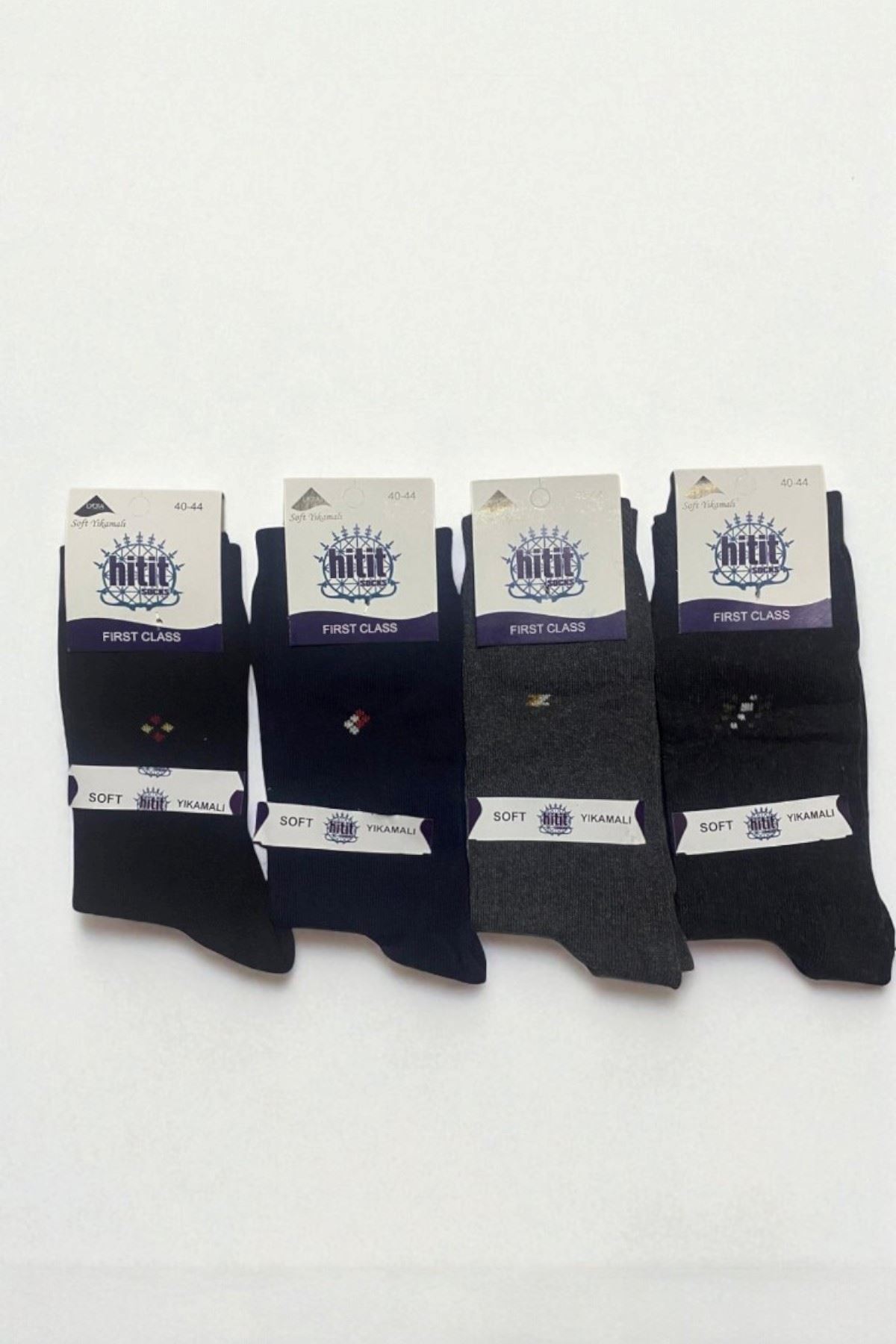 Erkek 12 Çift Günlük Sıkmayan Boğazlı Pamuklu Desenli Uzun Çorap