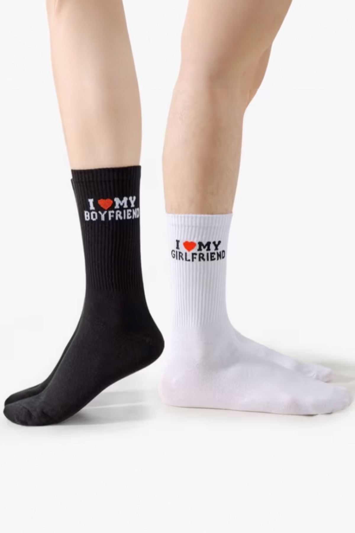Hitit Socks Unisex 4 Çift Sevgili Çorabı Hediyelik Günlük Kullanıma Uygun Uzun Kolej Çorap