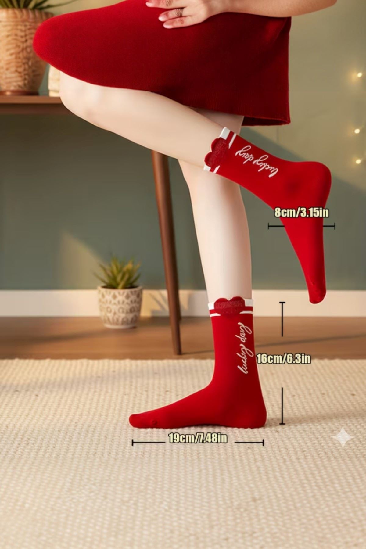 Hitit Socks Kadın 5 Çift Burun ve Taban Takviyeli Premium Sevgiliye Özel Parfümlü Çorap Kırmızı