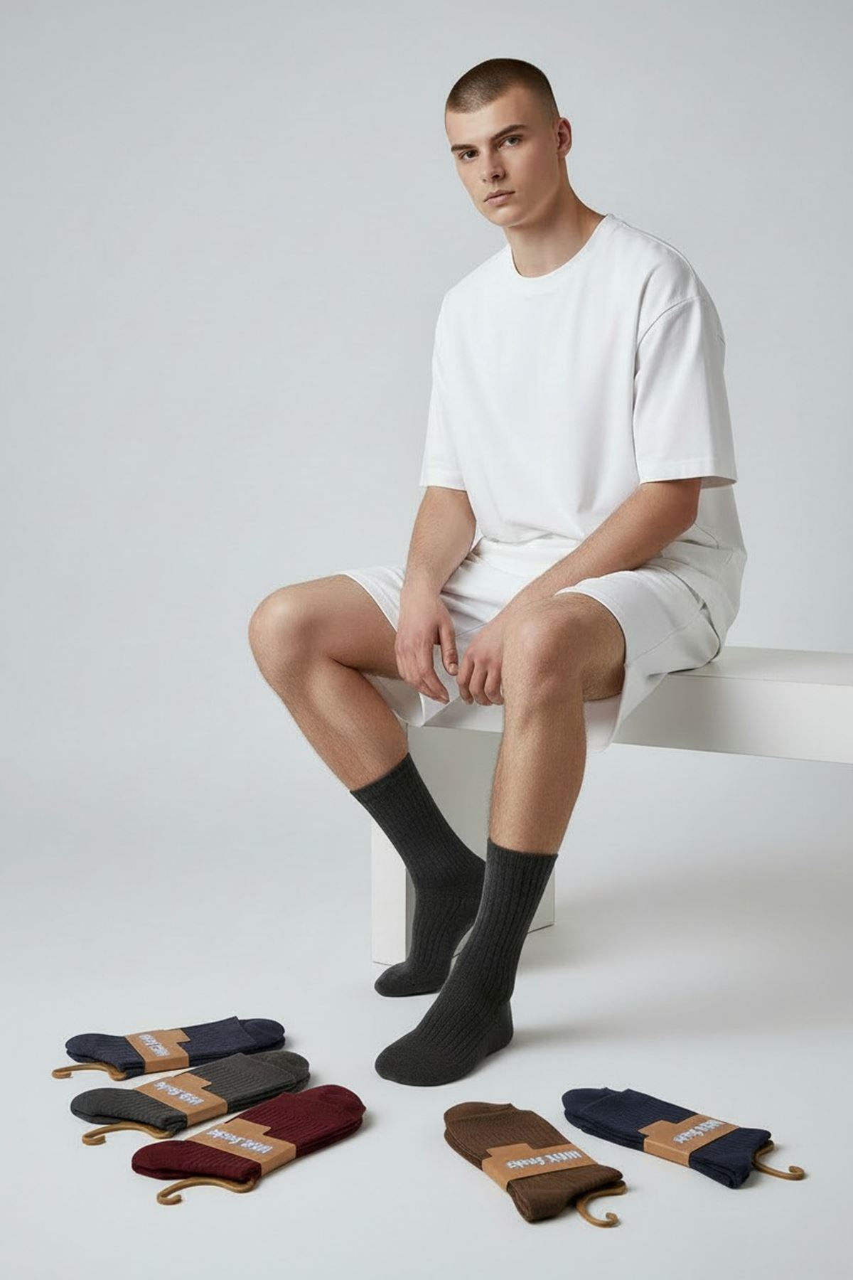 Hitit Socks Erkek 5 Çift Premium Kalite Fitilli Taban ve Burun Takviyeli Casual Soket Çorap