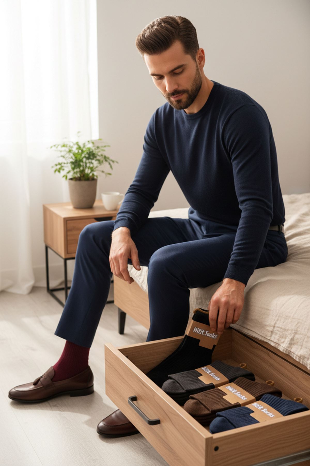 Hitit Socks Erkek 5 Çift Premium Kalite Fitilli Taban ve Burun Takviyeli Casual Soket Çorap