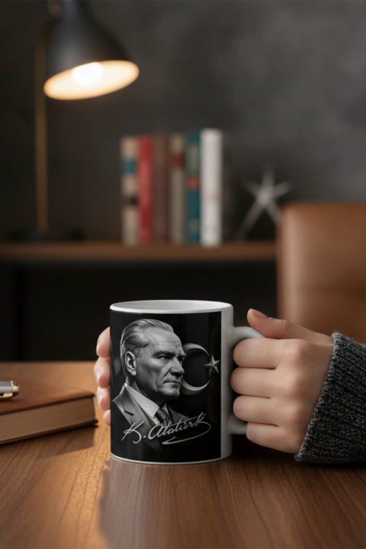 Hitit Socks Atatürk Baskılı Porselen Premium Kalite Kupa Bardak