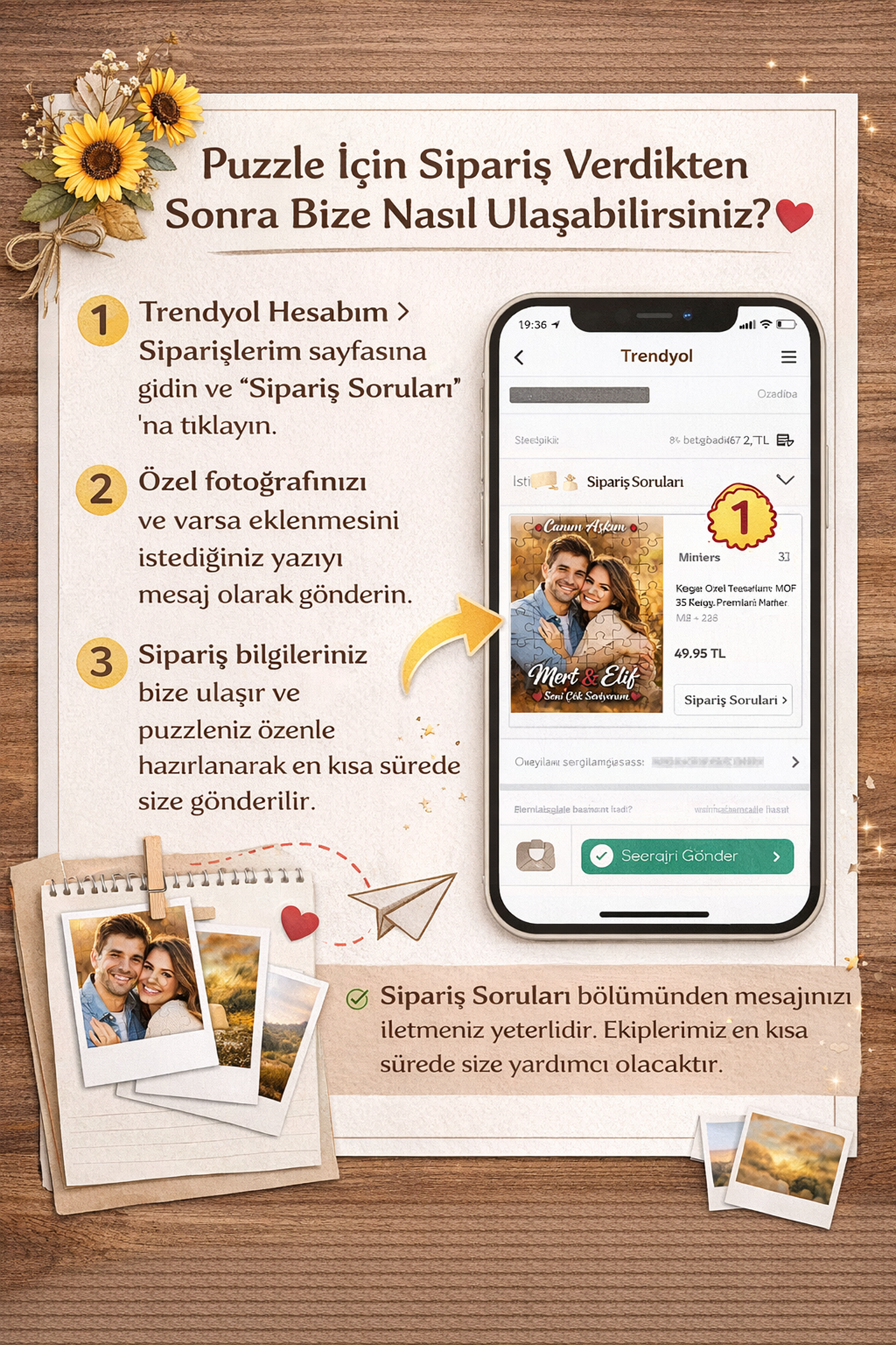 Kişiye Özel Tasarımlı MDF 35 Parça Premium Kalite Puzzle 21x30 Cm