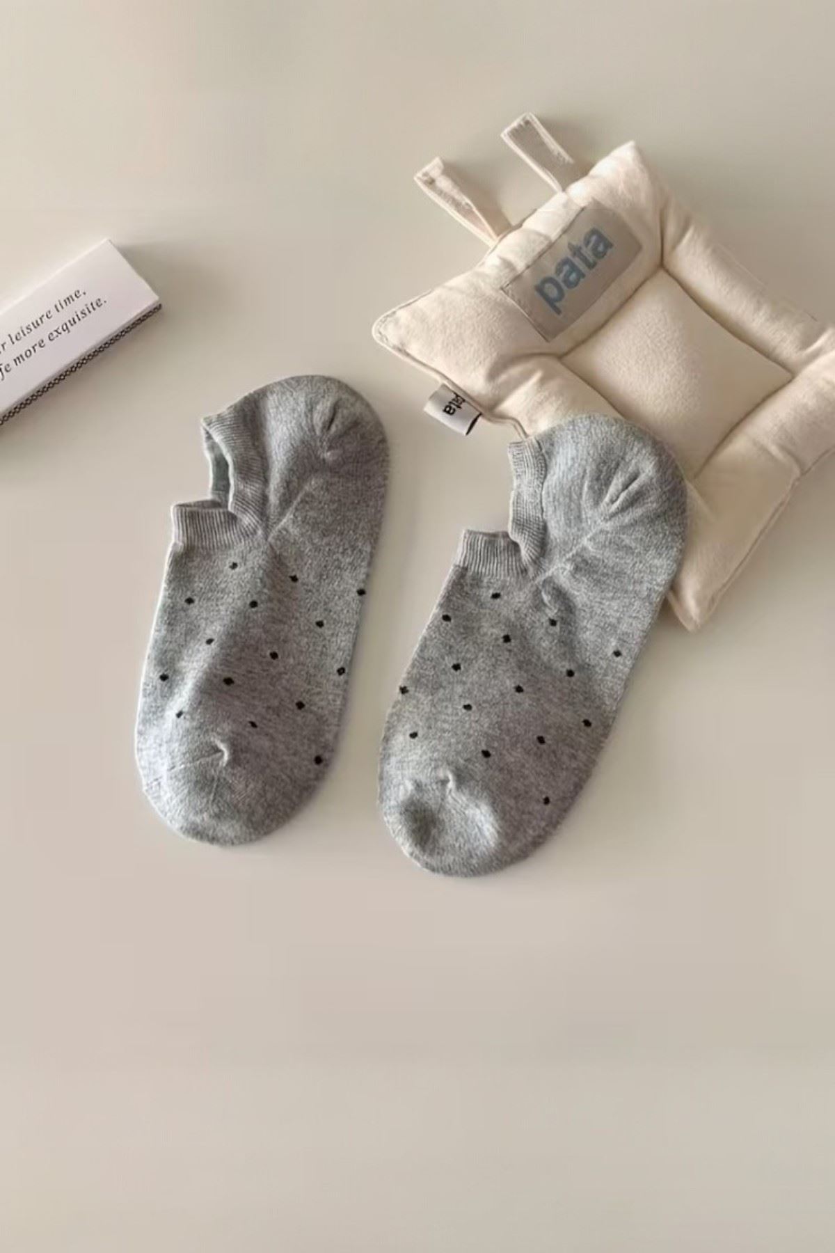 Hitit Socks Kadın 4 Çift Nokta Desenli Yüksek Pamuklu Görünmez Babet Çorap Çok Renkli