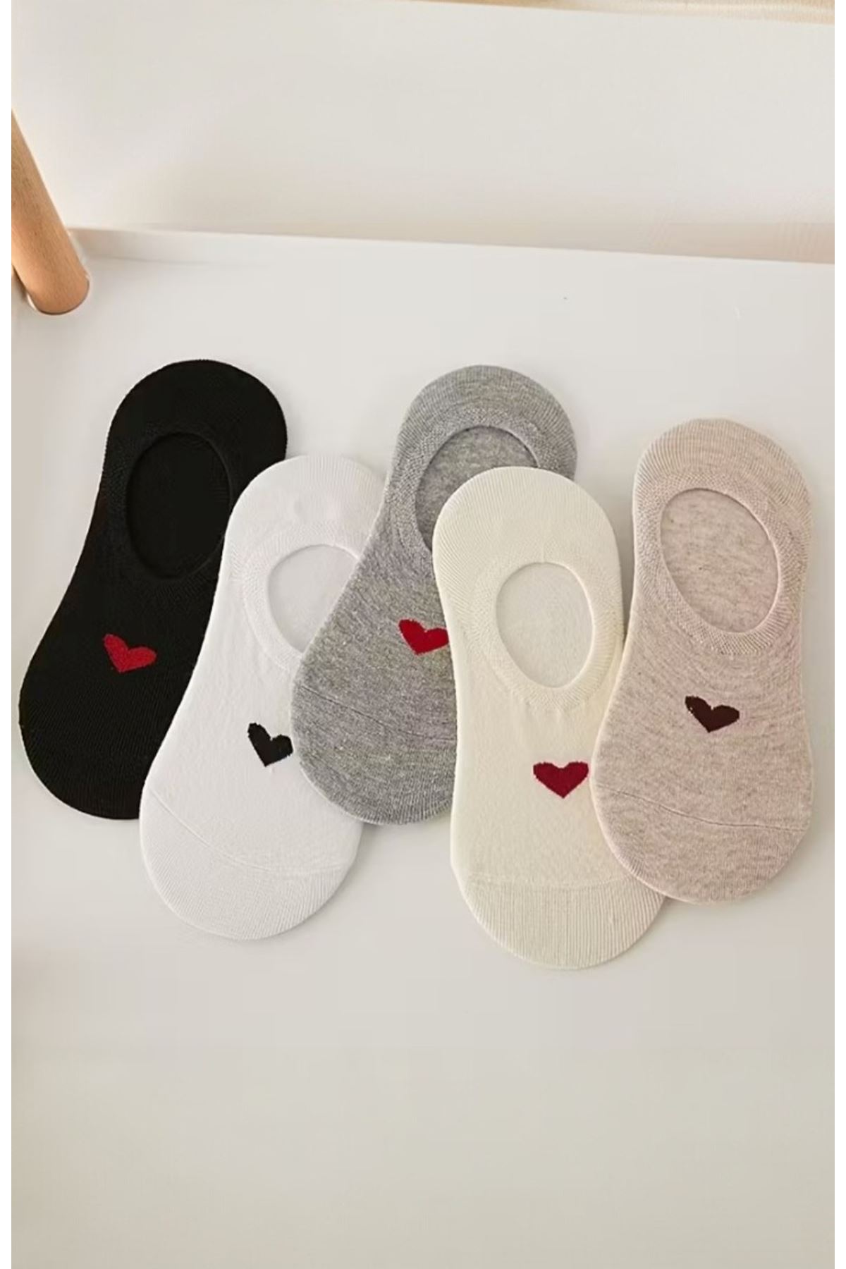 Hitit Socks Kadın 5 Çift Boğazı Olmayan Ayakkabıdan Görünmeyen Suba Babet Çorap Çok Renkli