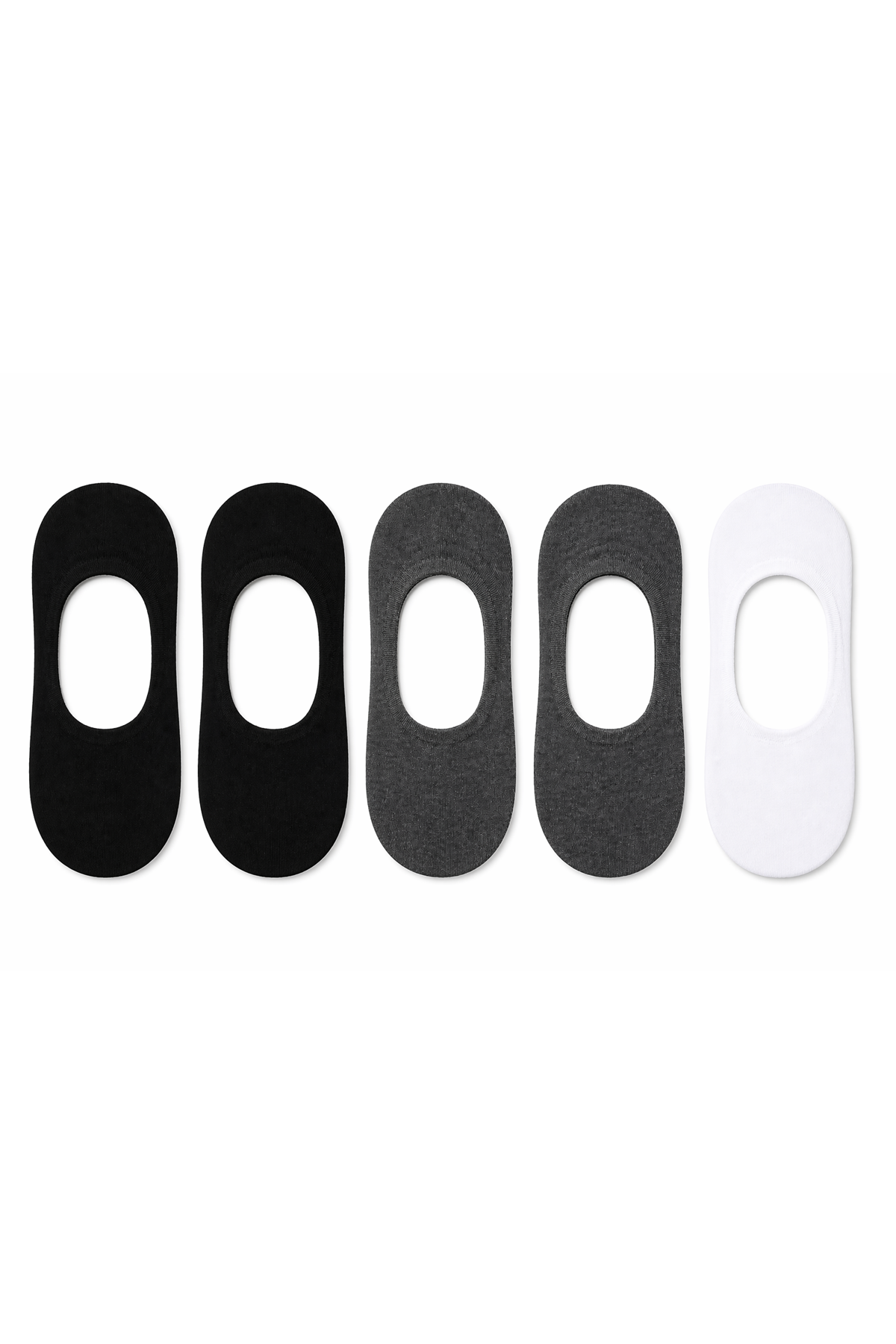 Hitit Socks Erkek 5 Çift Görünmez Babet Çorap Kaymaz Terletmez Topuk ve Burun Takviyeli Çok Renkli