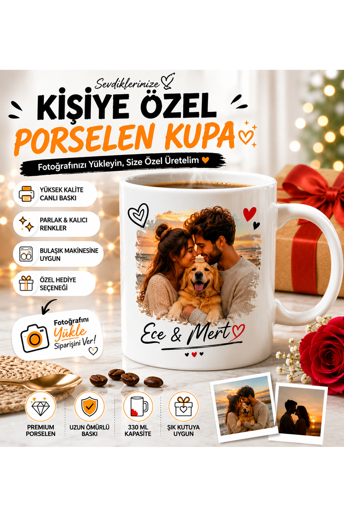 Hitit Socks Kişiye Özel İsimli ve Fotoğraflı Kupa Bardak Porselen 