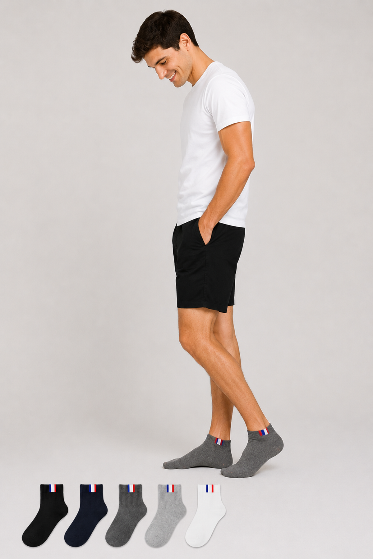 Hitit Socks Erkek 5 Çift Modern Tarz  Kısa Konç Soket Çorap Çok Renkli 