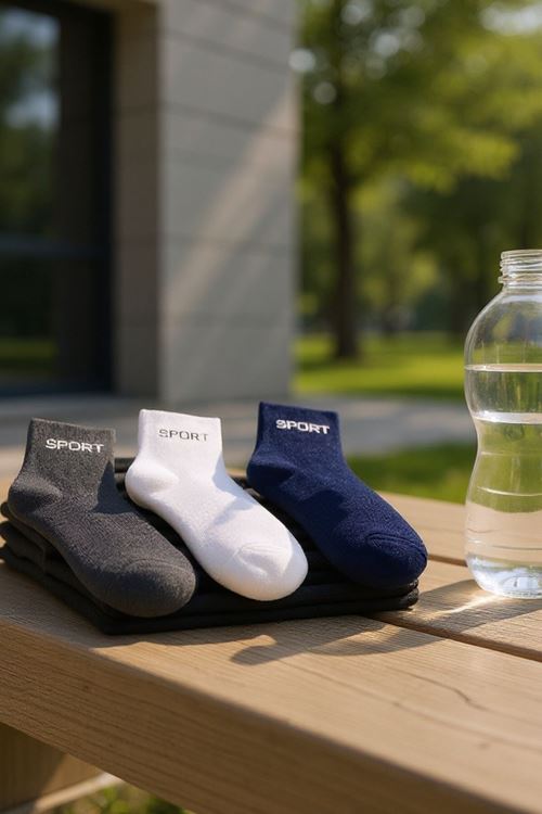 Erkek 9 Çift Pamuklu Günlük Kullanıma Uygun Sport Yazılı Yazlık Nefes Alan Kısa Çorap