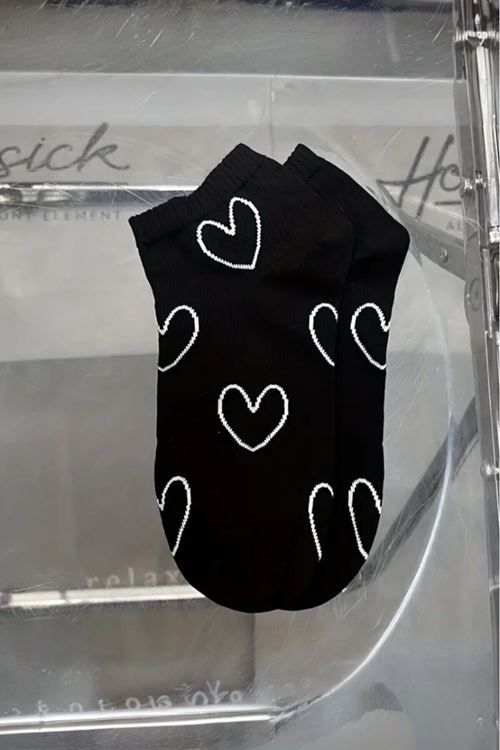 Kadın 4 Çift Premium Kalite Kalp Desenli Patik Çorap Çok Renkli