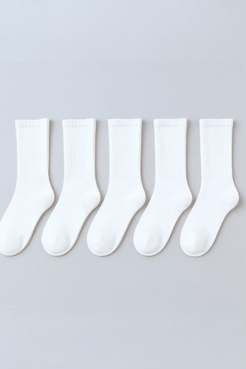 Unisex 5 Çift Premium Kalite Yüksek Pamuklu Kolej Çorap