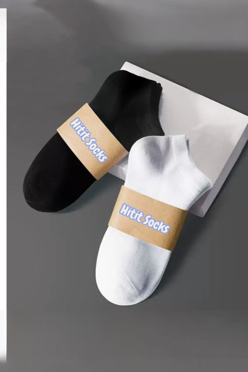 Hitit Sock Erkek 10 Çift Premium Kalite Pamuklu Düz Patik Siyah Beyaz