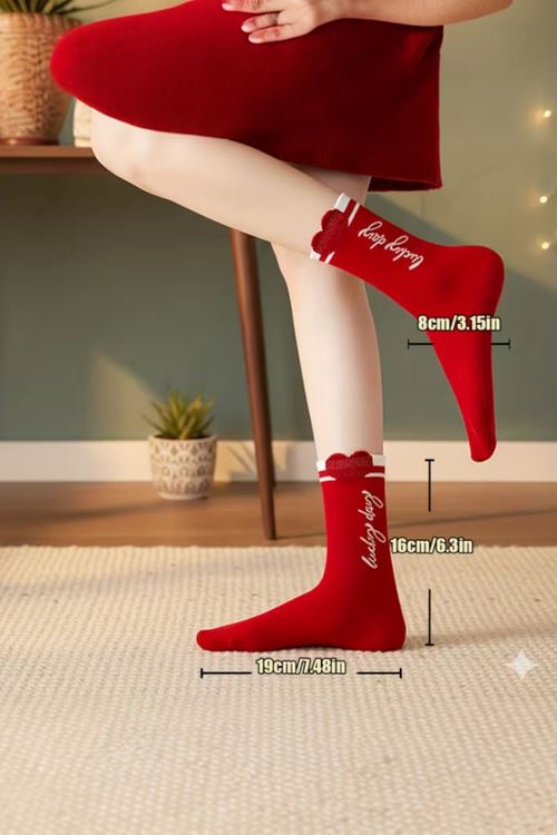 Hitit Socks Kadın 5 Çift Burun ve Taban Takviyeli Premium Sevgiliye Özel Parfümlü Çorap Kırmızı