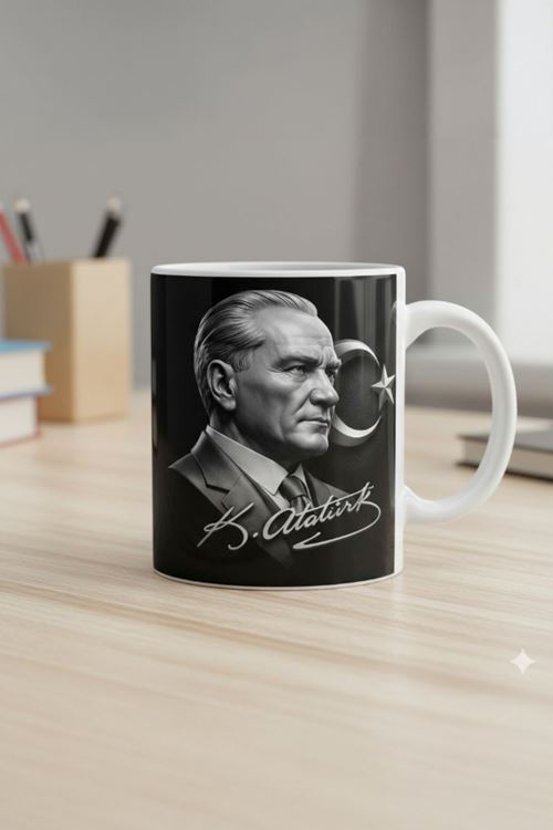Hitit Socks Atatürk Baskılı Porselen Premium Kalite Kupa Bardak