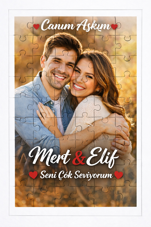 Kişiye Özel Tasarımlı MDF 35 Parça Premium Kalite Puzzle 21x30 Cm