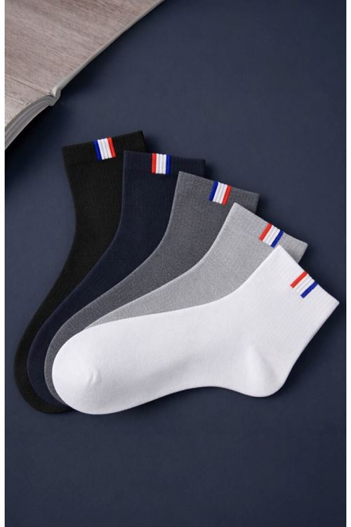 Hitit Socks Erkek 5 Çift Modern Tarz  Kısa Konç Soket Çorap Çok Renkli 
