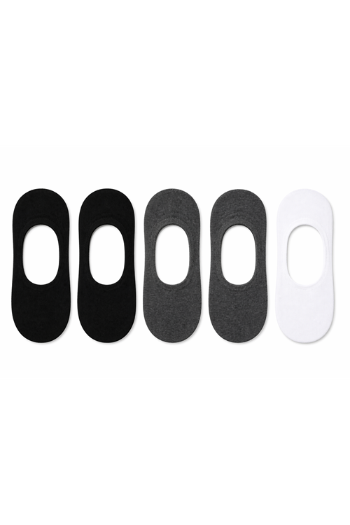 Hitit Socks Erkek 5 Çift Görünmez Babet Çorap Kaymaz Terletmez Topuk ve Burun Takviyeli Çok Renkli