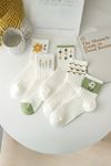 Kadın 5 Çift Premium Kalite Yeşil Çiçek Desenli Soket Çorap