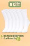 Kadın 6 Çift Premium Kalite Soft Kokulu Bacak Sıkmayan Esnek Bambu Lastiksiz Çorap